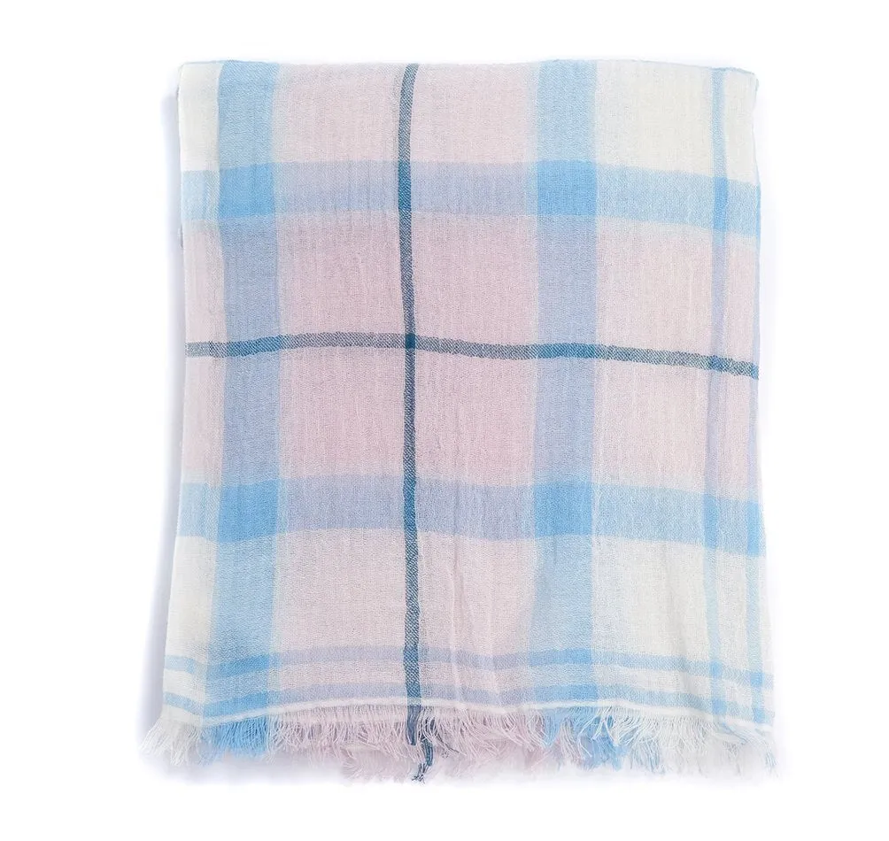 Barbour Christie Tartan Wrap - Blossom Tartan