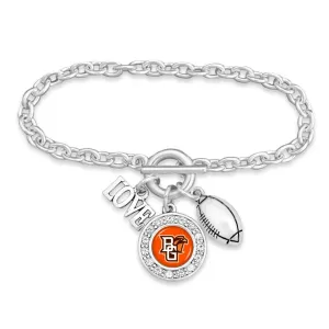 BGSU Love Football Toggle Bracelet