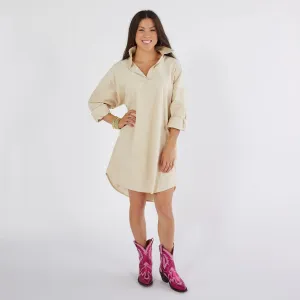 CARYN LAWN - PREPPY CORDUROY DRESS WITH STAR