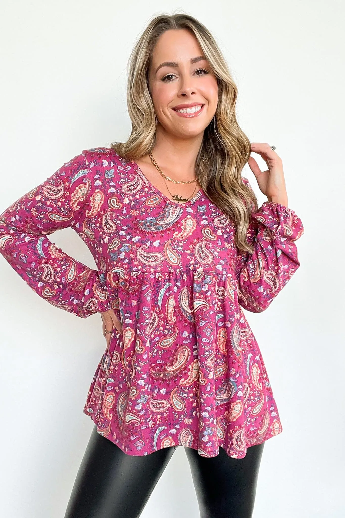 Catherina Paisley Babydoll Tunic Top - FINAL SALE