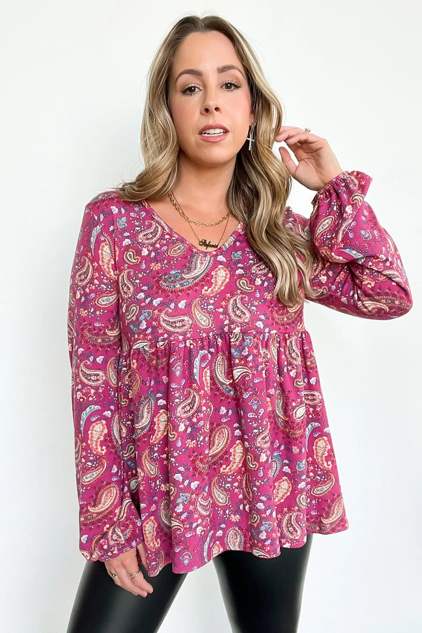Catherina Paisley Babydoll Tunic Top - FINAL SALE