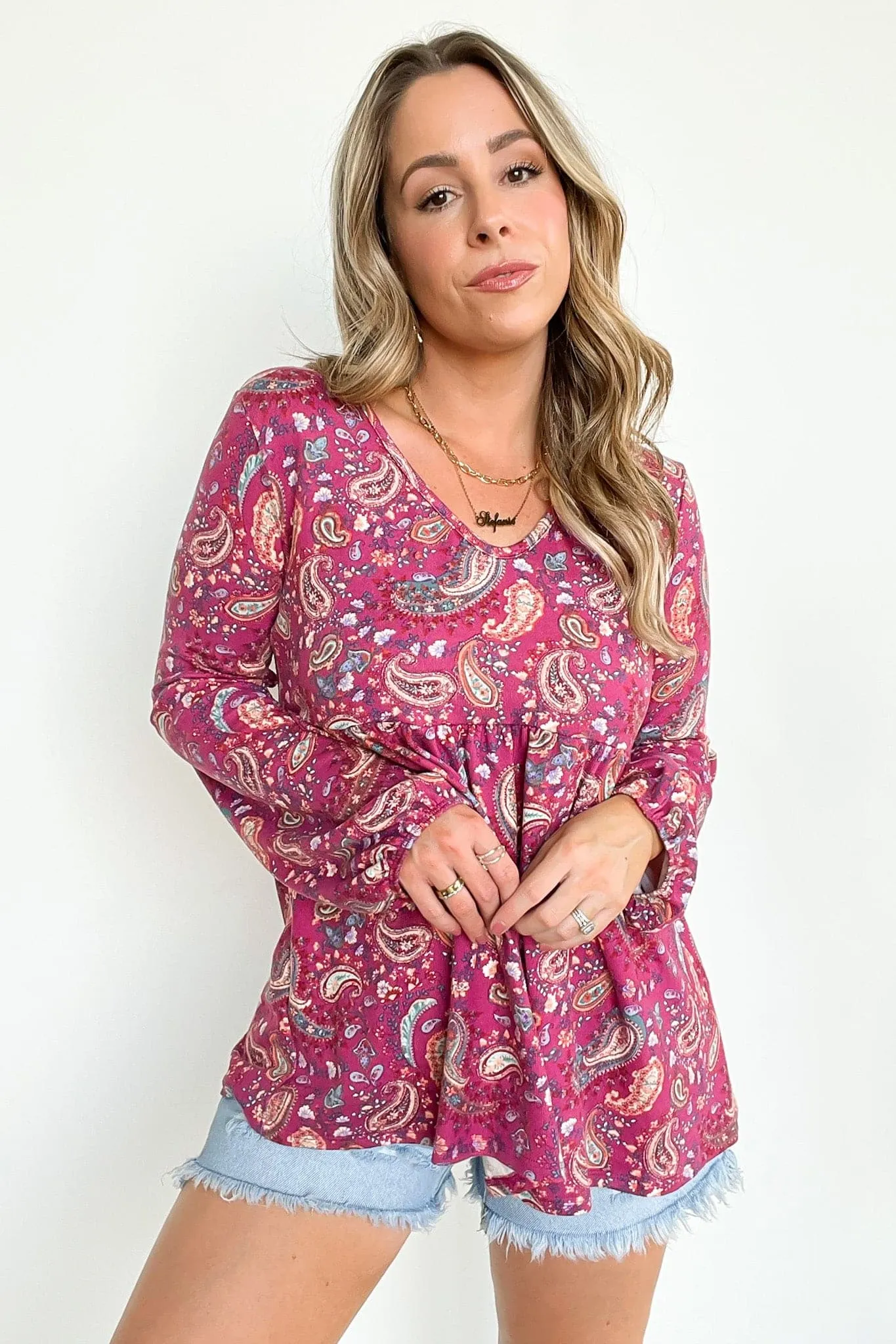 Catherina Paisley Babydoll Tunic Top - FINAL SALE