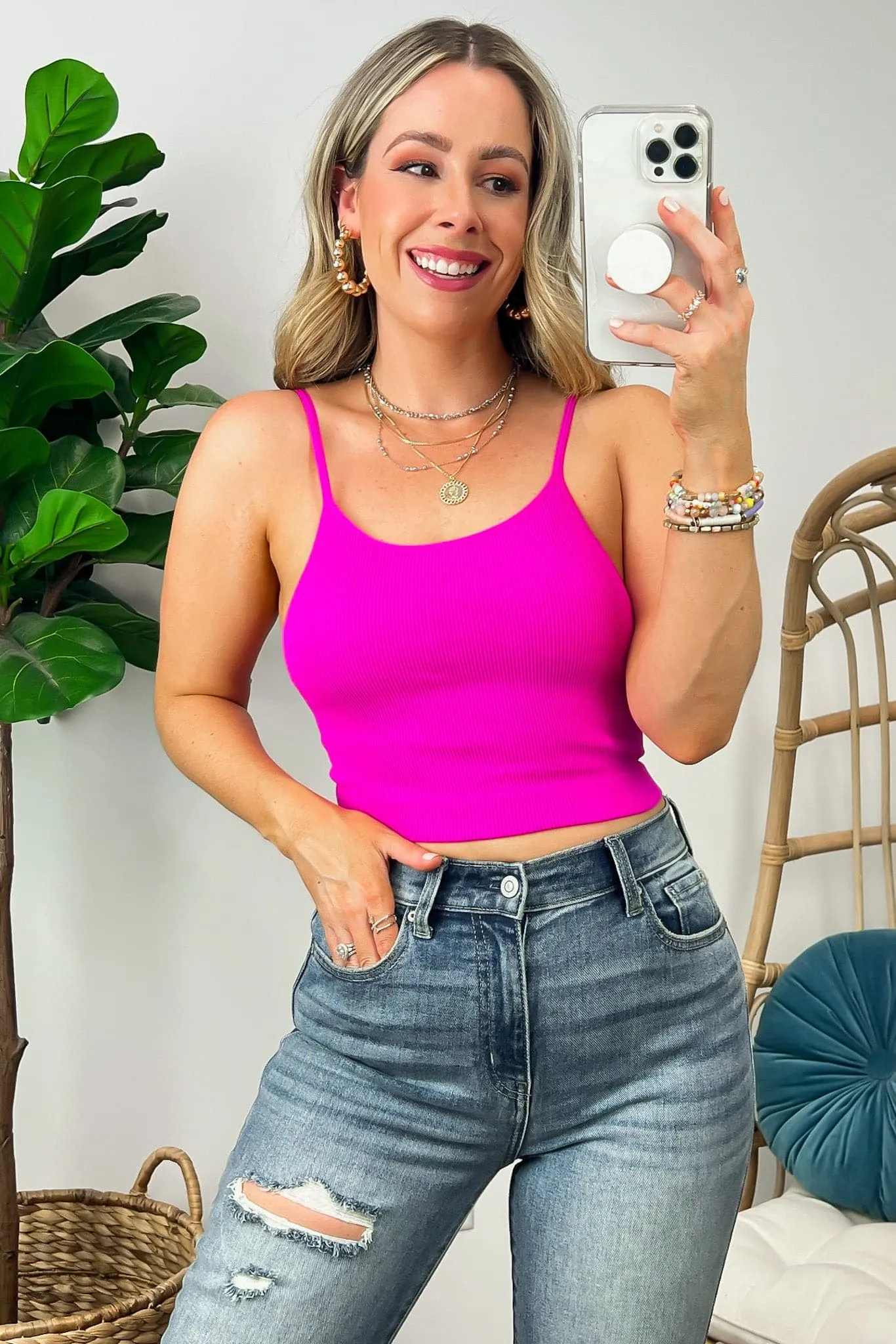 Dovie Ribbed Seamless Cropped Bra Top - FINAL SALE
