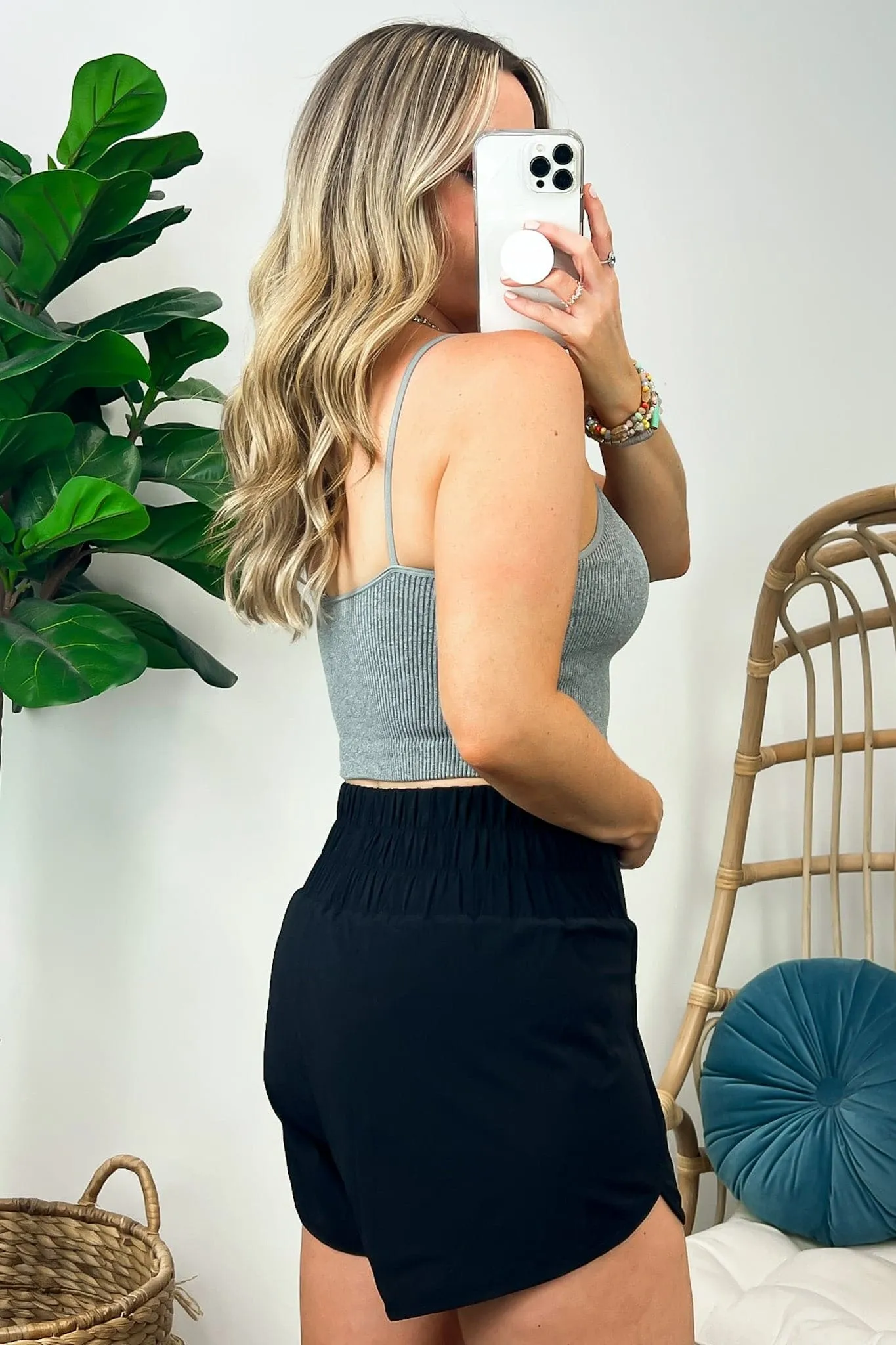 Dovie Ribbed Seamless Cropped Bra Top - FINAL SALE