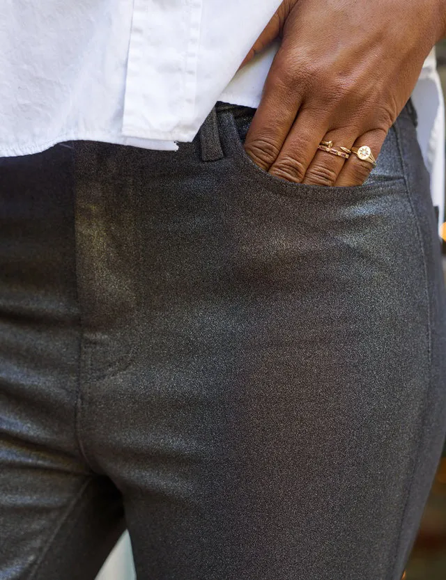 FRANK AND EILEEN - SLIGO SKINNY JEAN IN BLACK METALIC