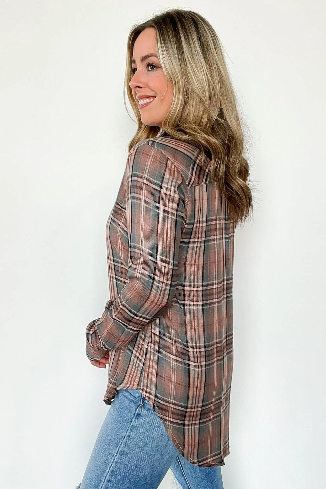 Izarah Plaid Button Down Top - FINAL SALE