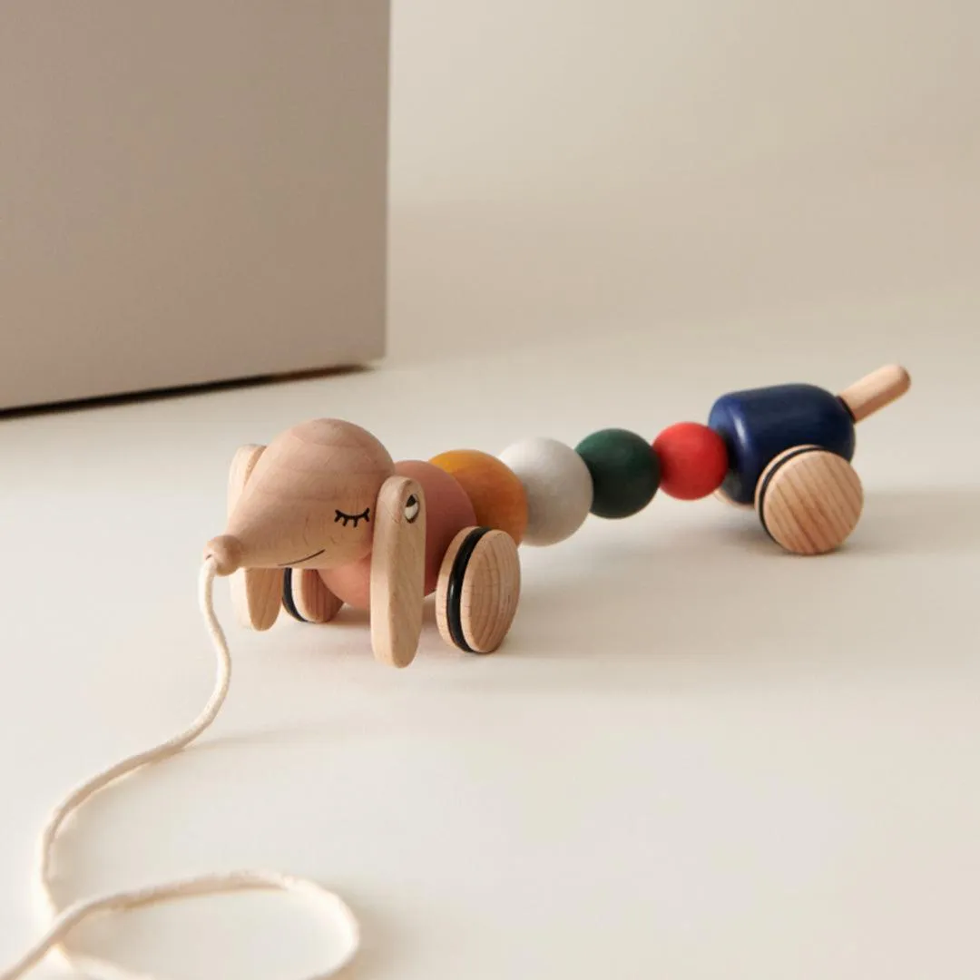 Liewood Barthes Pull Along Toy - Golden Caramel Multi Mix
