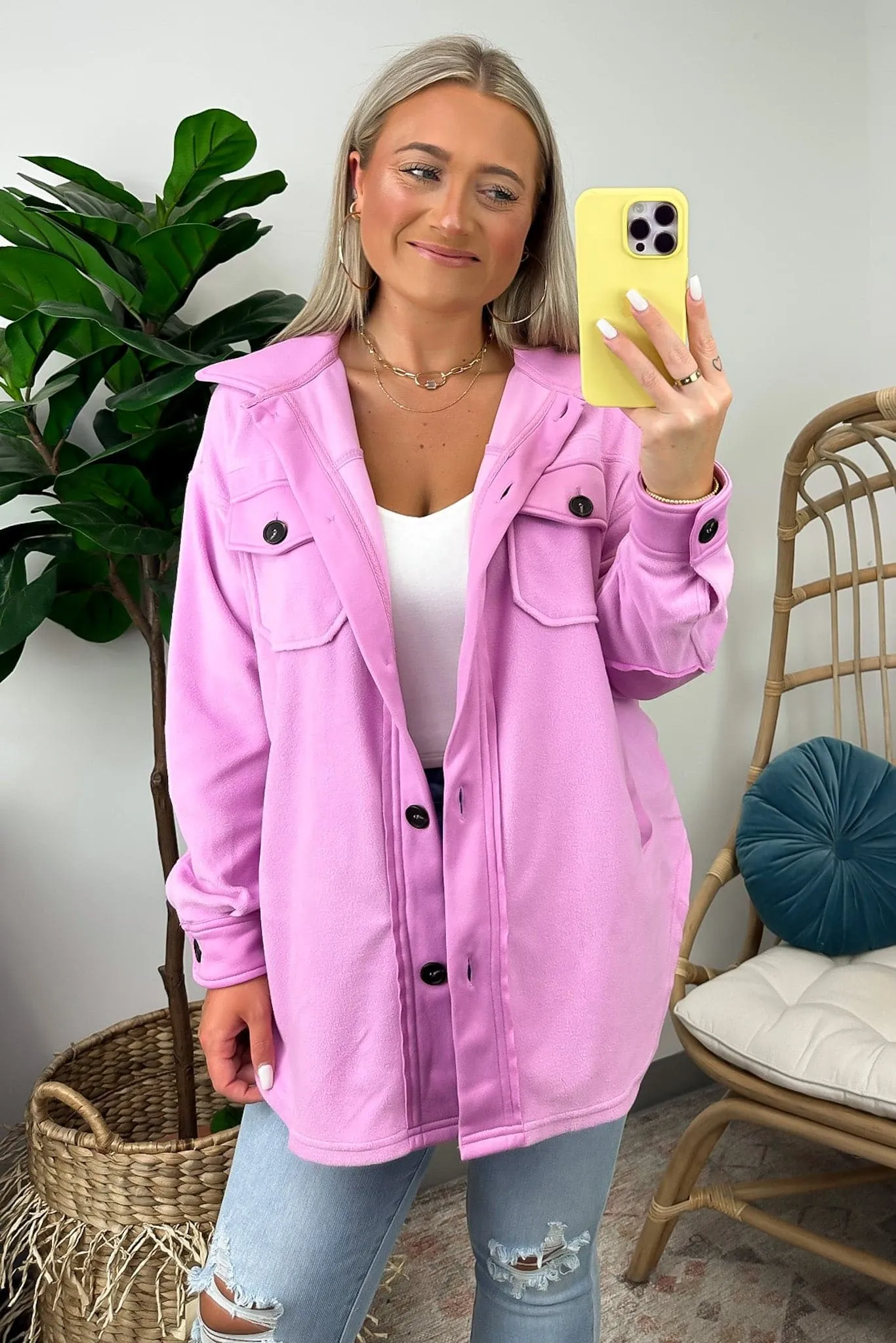 Marinda Oversized Fleece Shacket - FINAL SALE