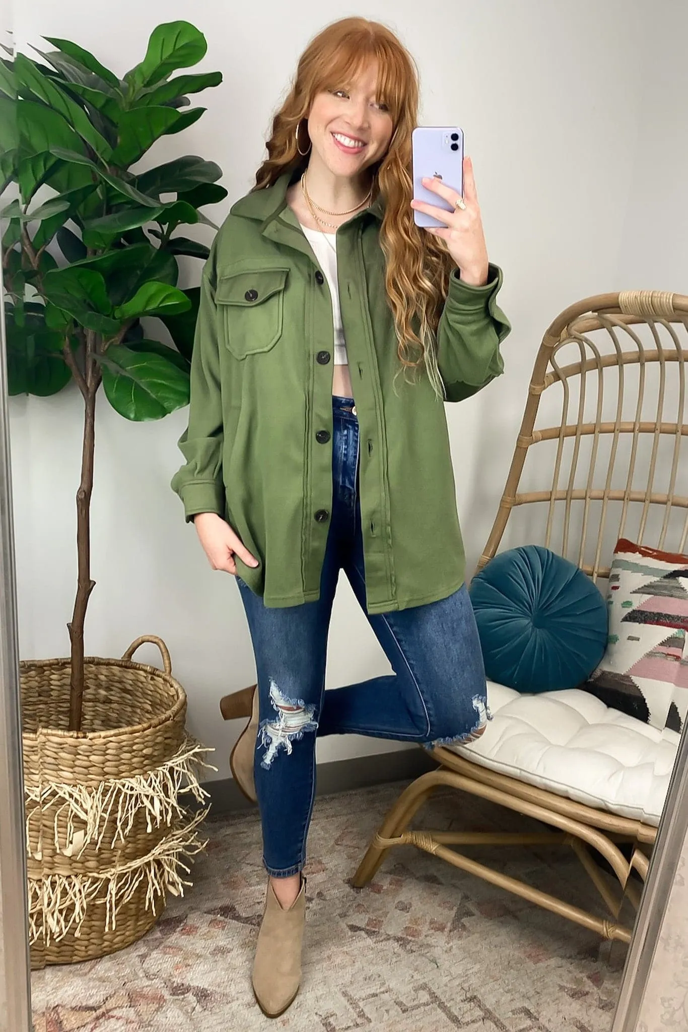Marinda Oversized Fleece Shacket - FINAL SALE