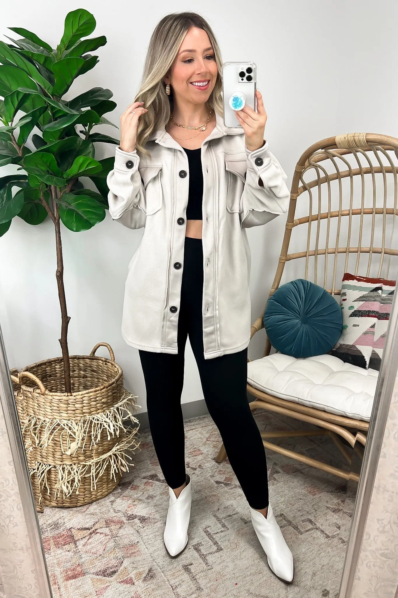Marinda Oversized Fleece Shacket - FINAL SALE