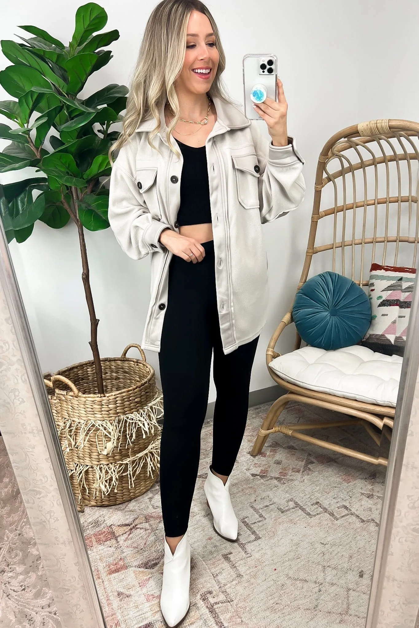 Marinda Oversized Fleece Shacket - FINAL SALE