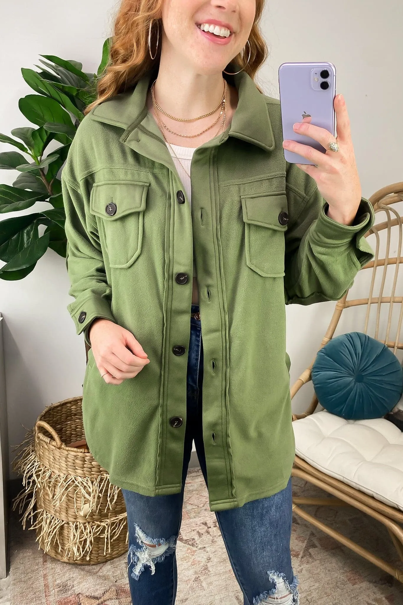 Marinda Oversized Fleece Shacket - FINAL SALE