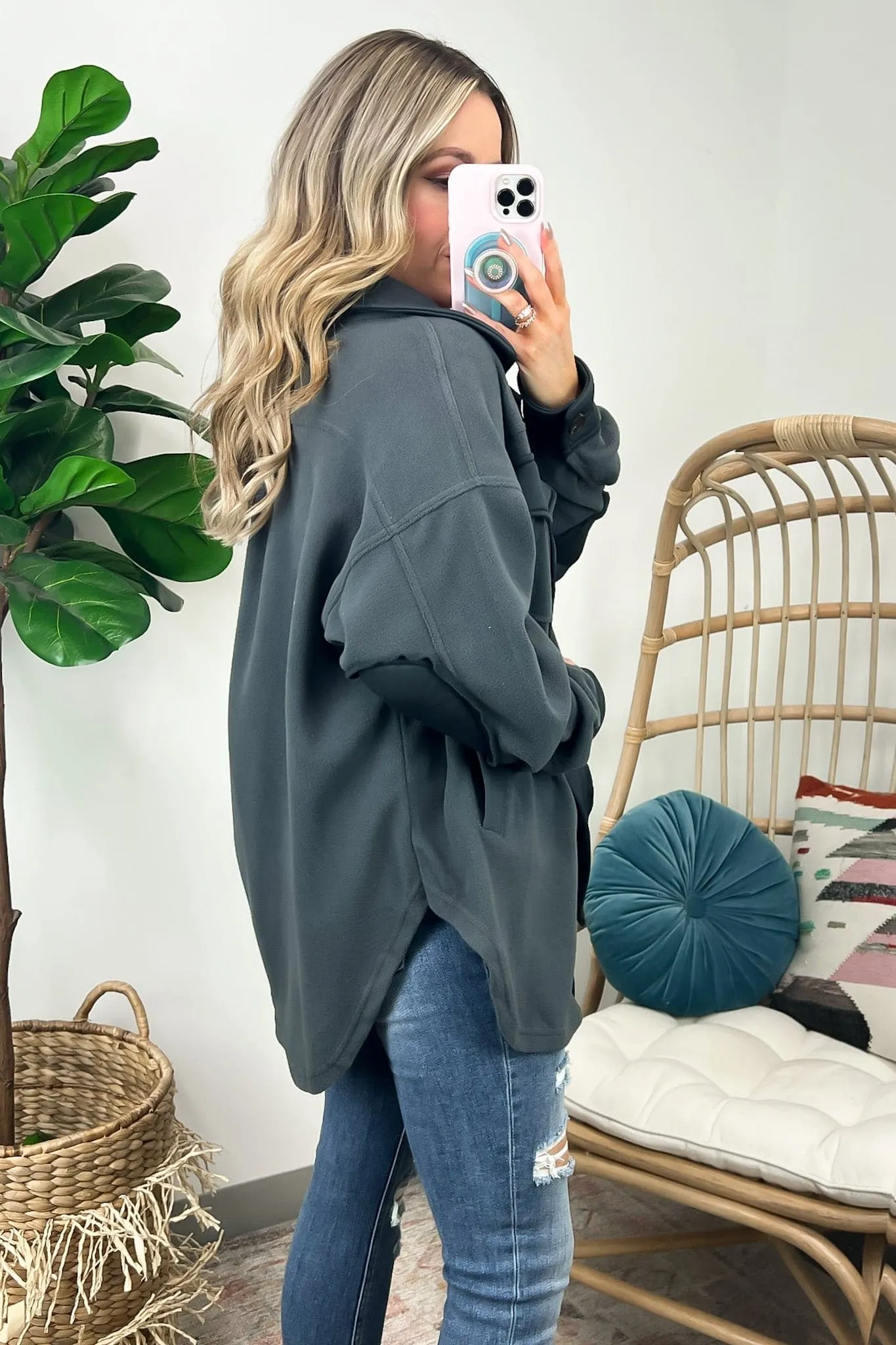 Marinda Oversized Fleece Shacket - FINAL SALE