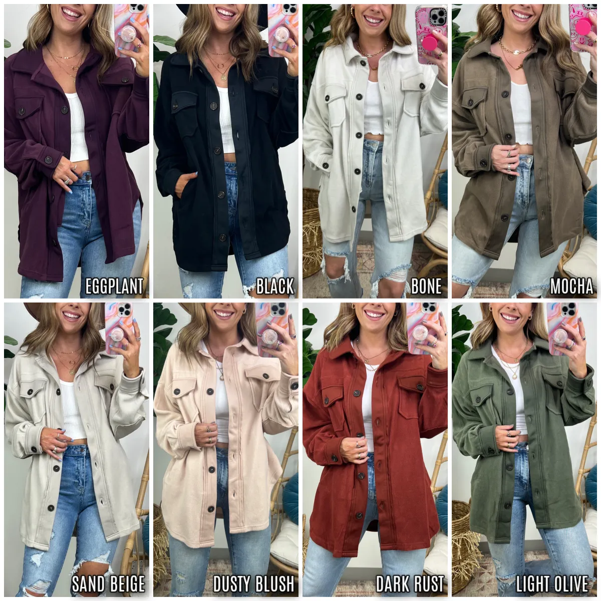 Marinda Oversized Fleece Shacket - FINAL SALE