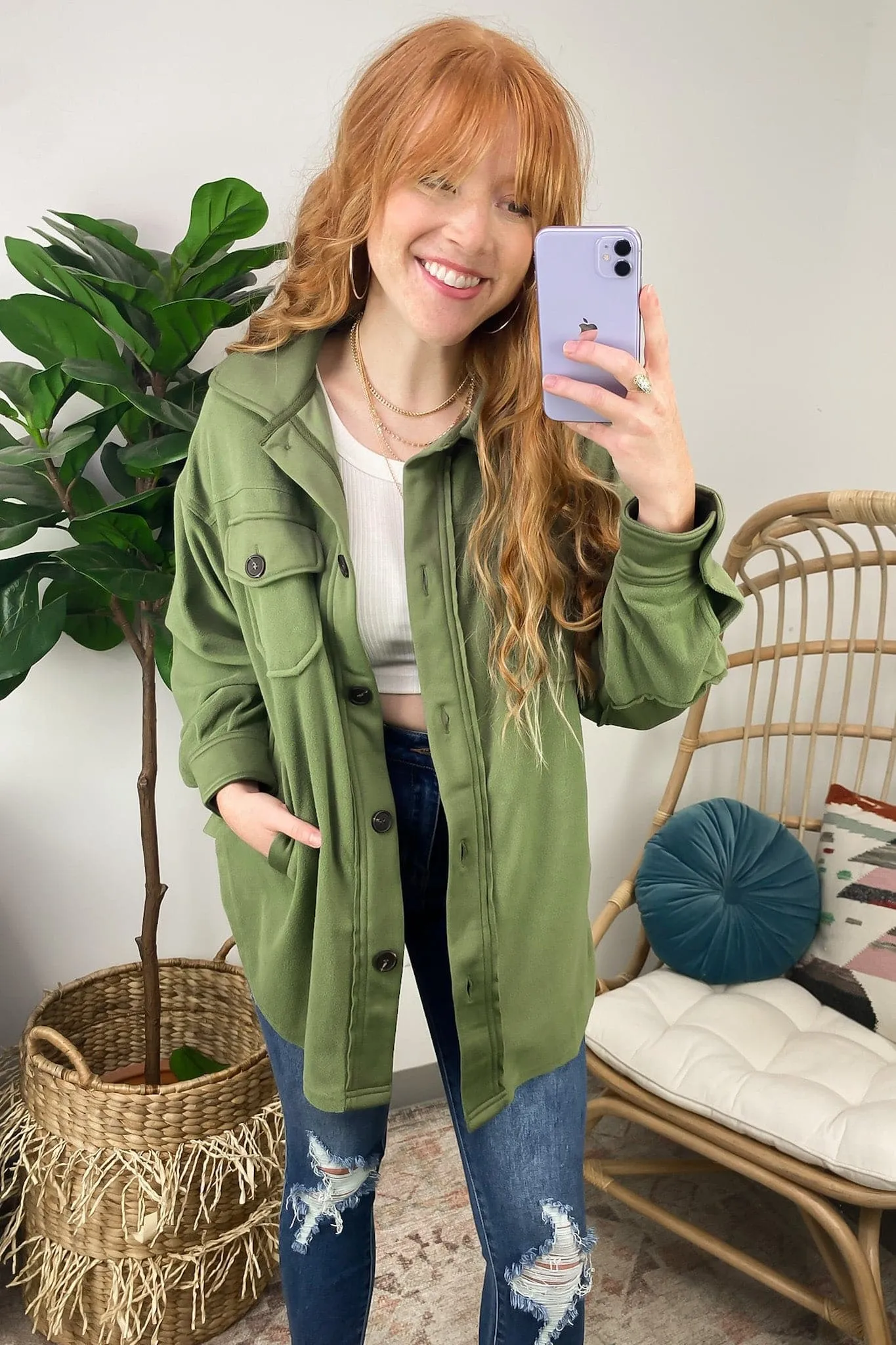 Marinda Oversized Fleece Shacket - FINAL SALE