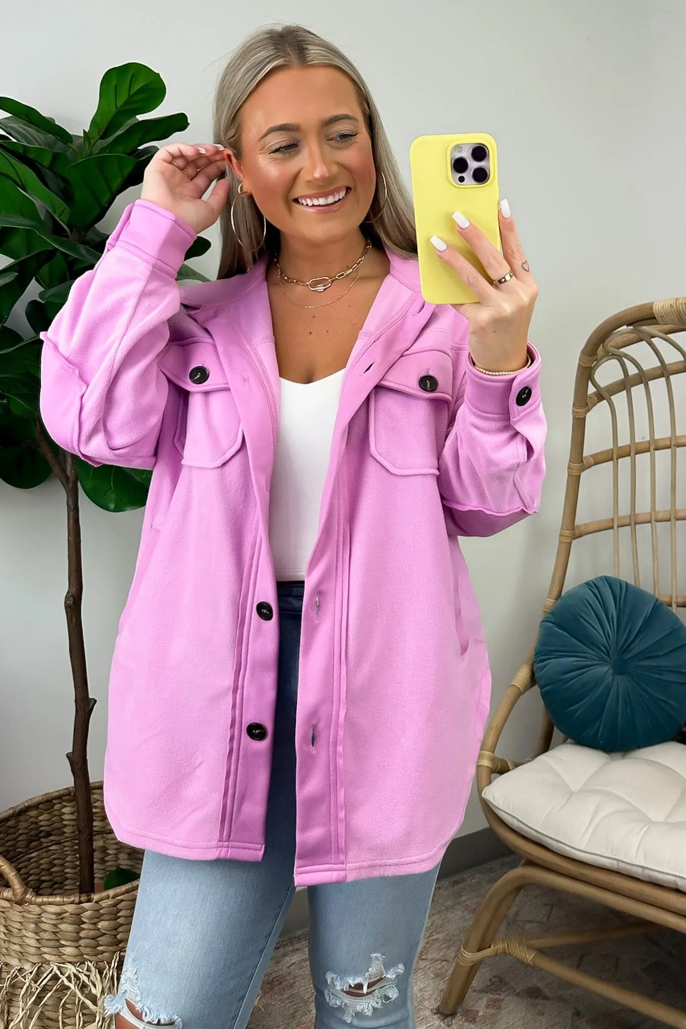 Marinda Oversized Fleece Shacket - FINAL SALE