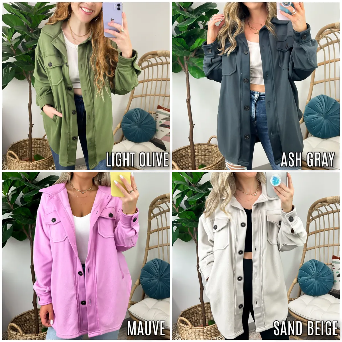 Marinda Oversized Fleece Shacket - FINAL SALE