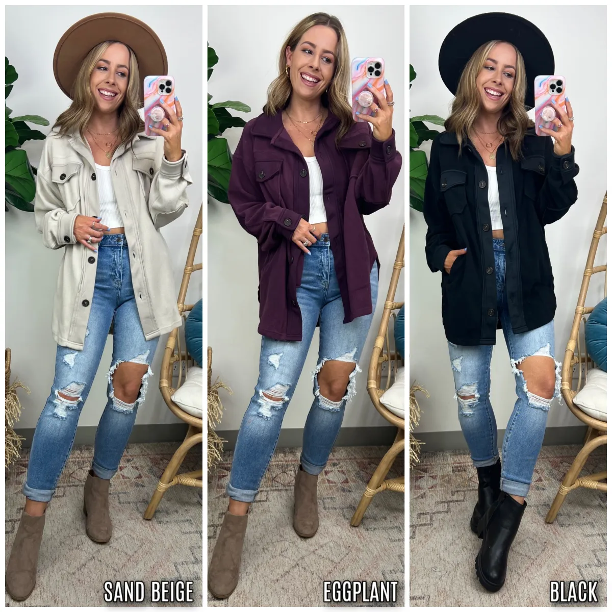 Marinda Oversized Fleece Shacket - FINAL SALE
