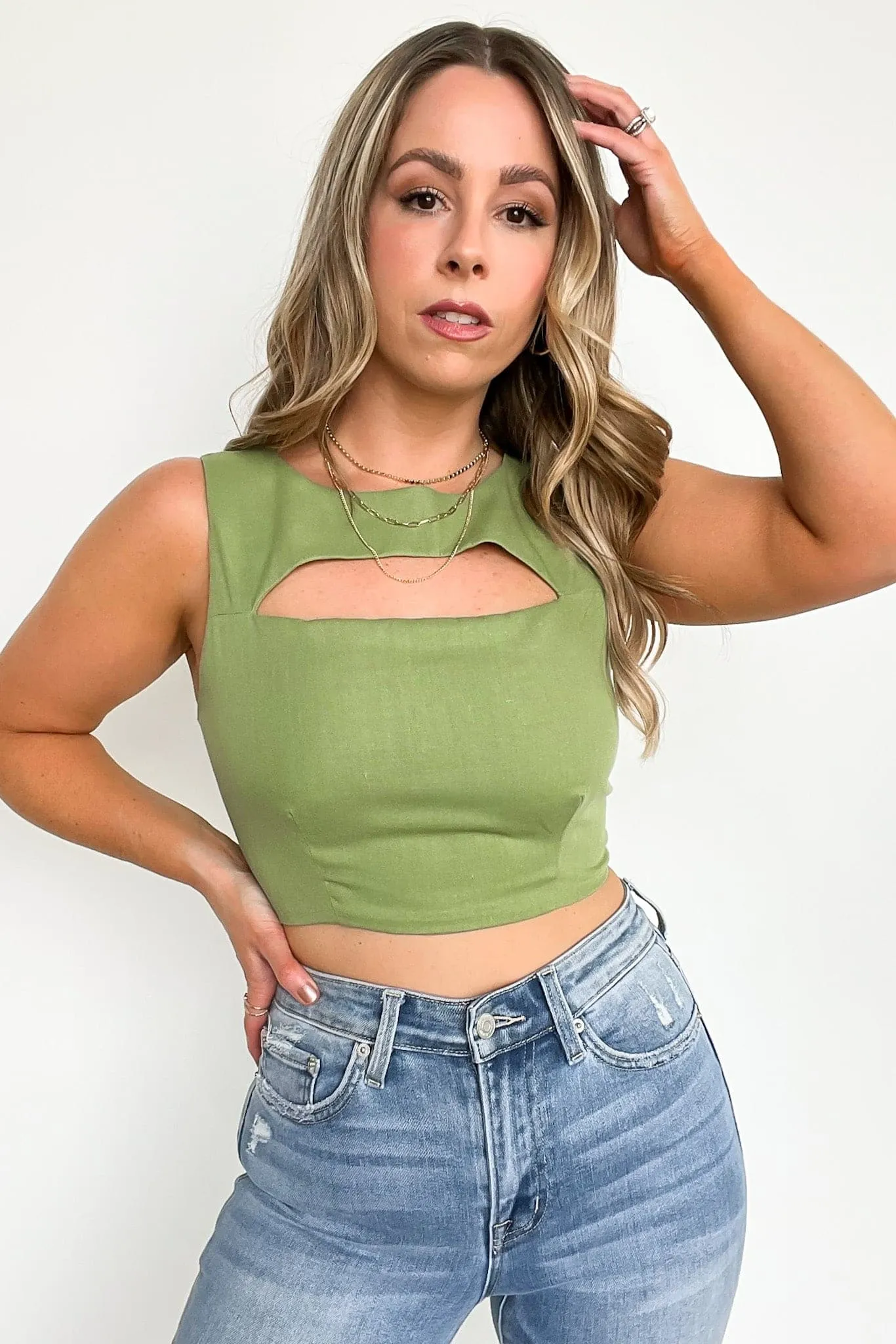 Miami Afternoons Cutout Crop Top - FINAL SALE