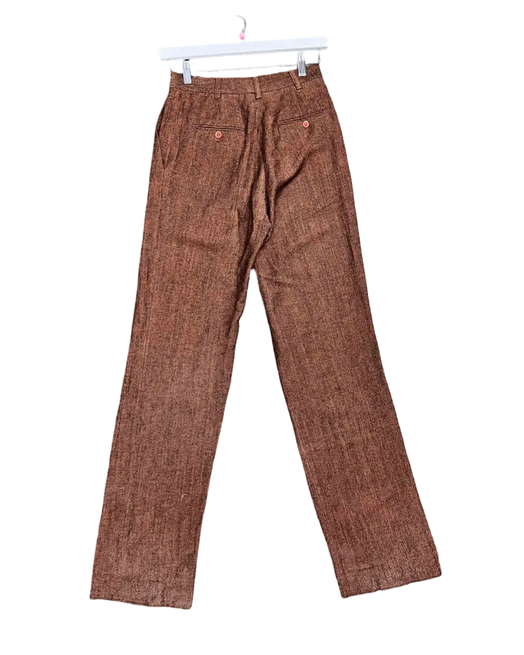 Size 34 (XS) | Acne Studios Brown Linen and Wool Blend Gaberdine Straight Leg Pants