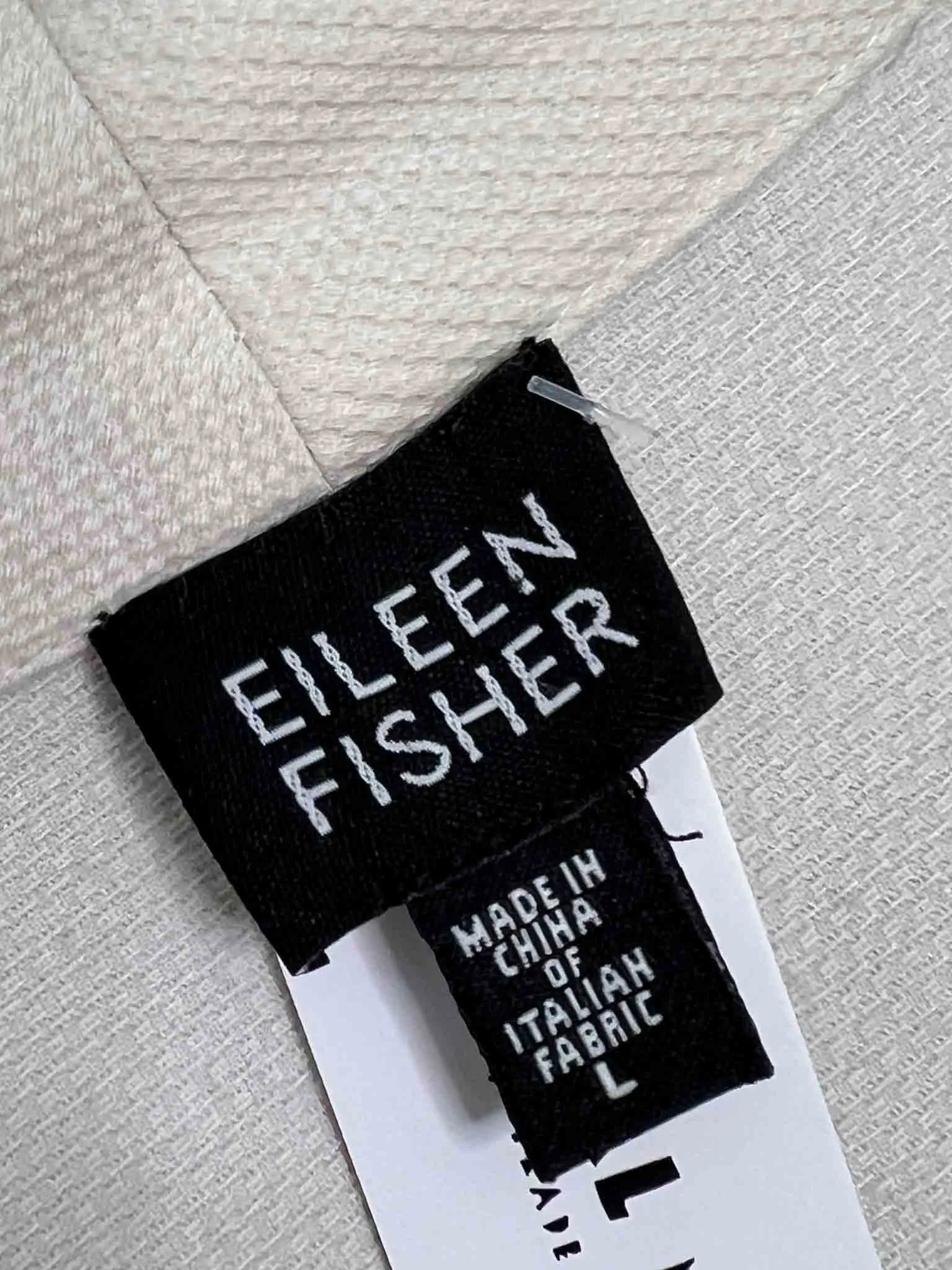 Size L - Eileen Fisher Cream Waffle Jacket