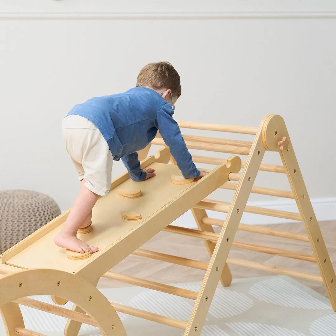 Tutti Bambini Scala Montessori 3 In 1 Pikler Climbing Frame With Climbing Wall - Natural
