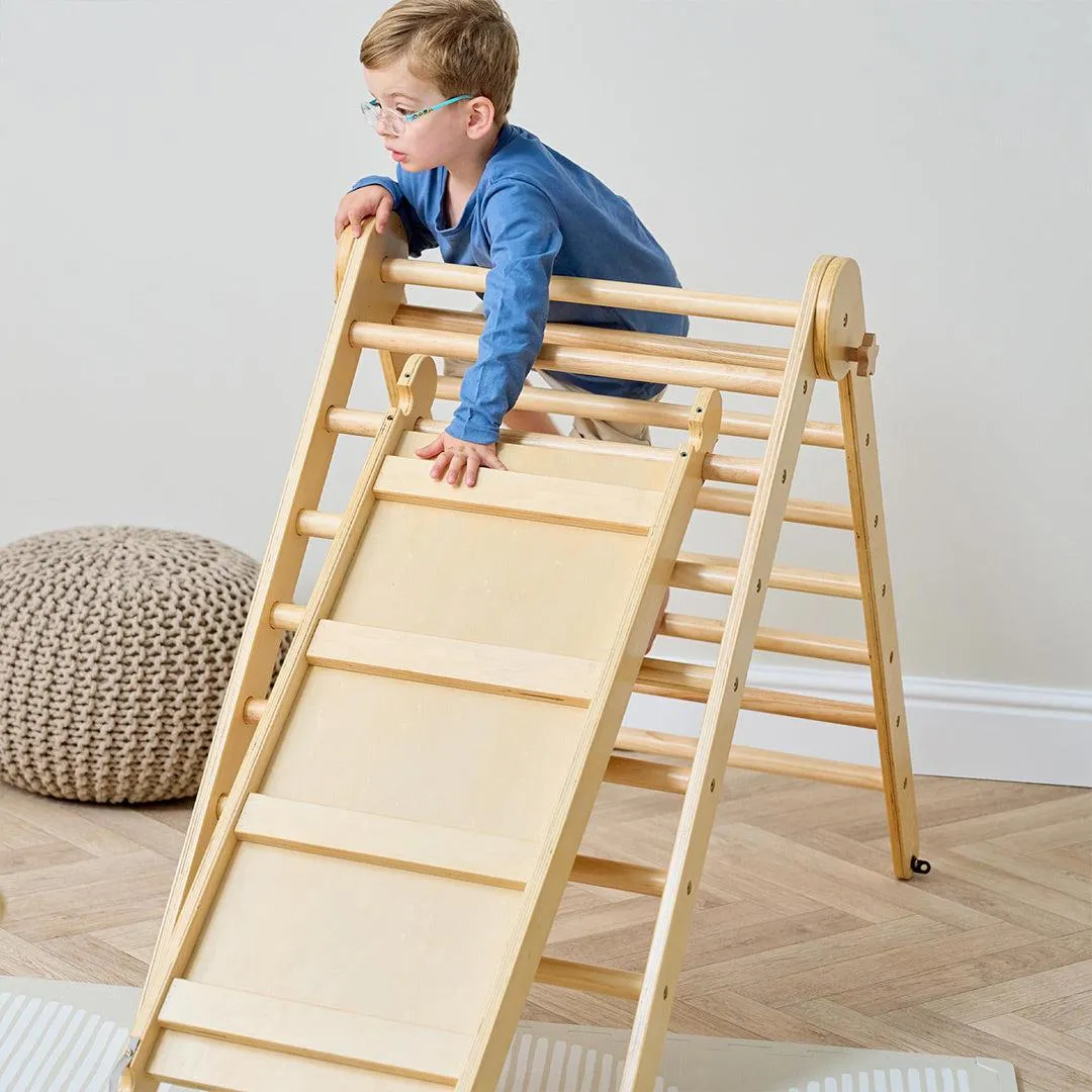 Tutti Bambini Scala Montessori 3 In 1 Pikler Climbing Frame With Climbing Wall - Natural