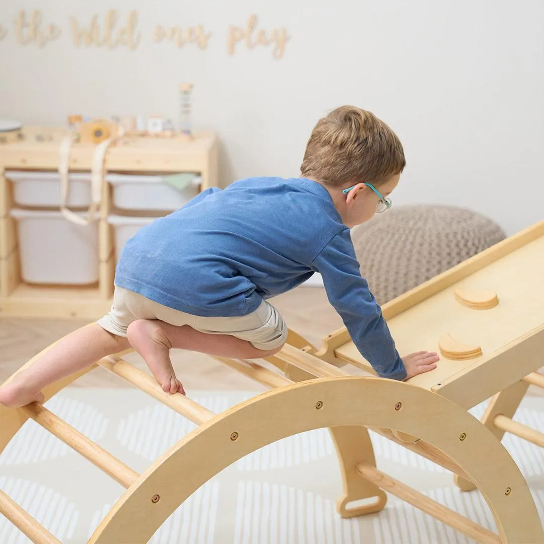 Tutti Bambini Scala Montessori 3 In 1 Pikler Climbing Frame With Climbing Wall - Natural