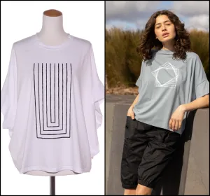 TWO BY TWO (LN) Mady top - White lines print! 16